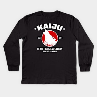 Kaiju Herpetological Society (Black Print) Kids Long Sleeve T-Shirt